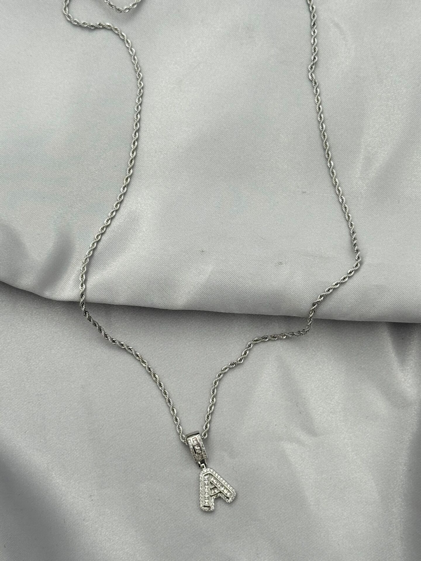 Steel Letter Necklace 60cm // NECKLACE-5425