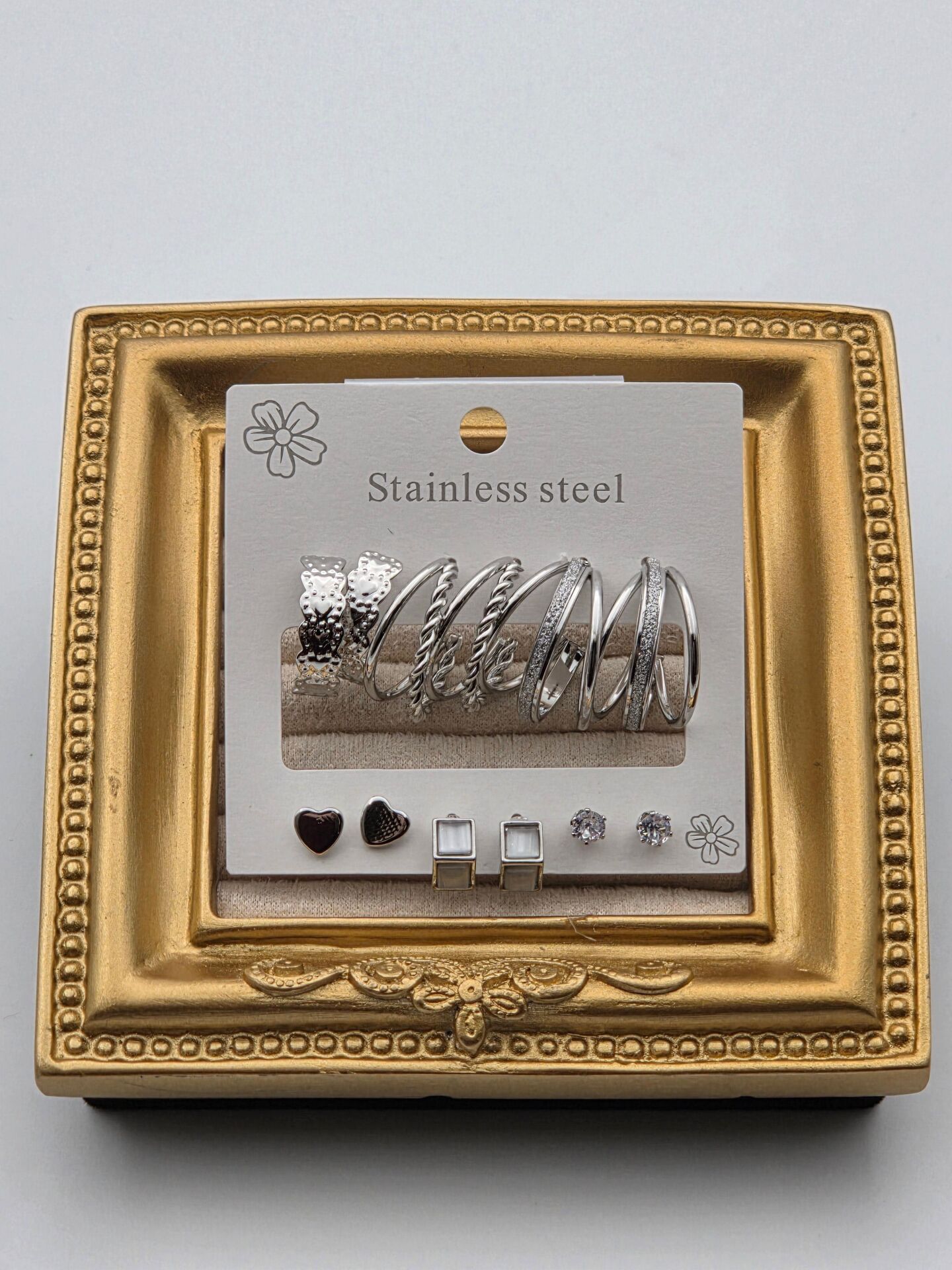 Çelik Set Küpe // KÜPE-3906