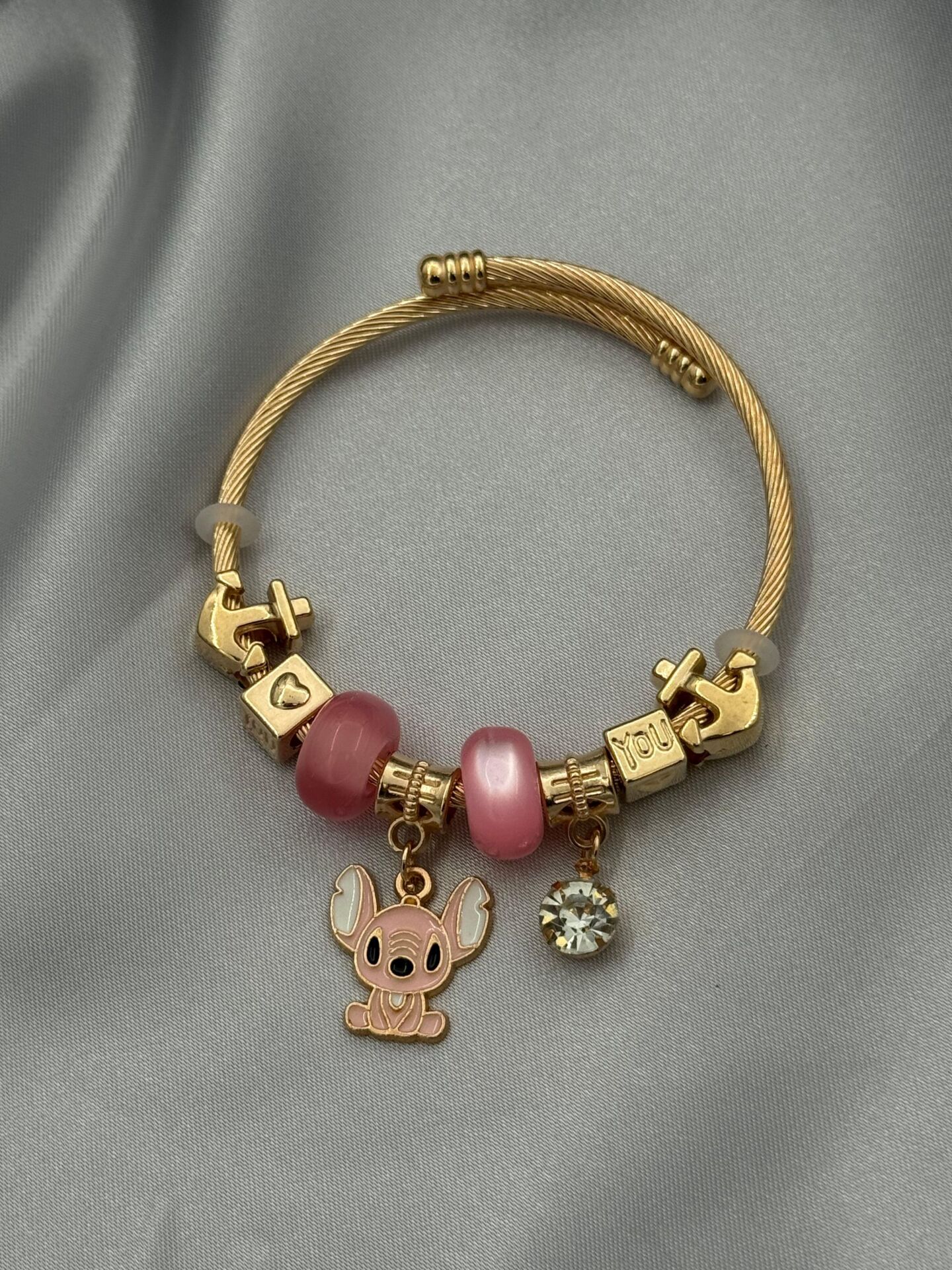 Stahl-Gold-PNDR-Armband // PANDORA-1033