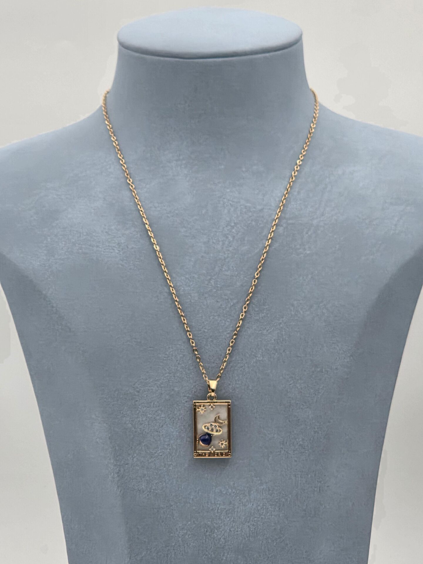 Stahl-Tarot-Halskette 45cm // NECKLACE-6026