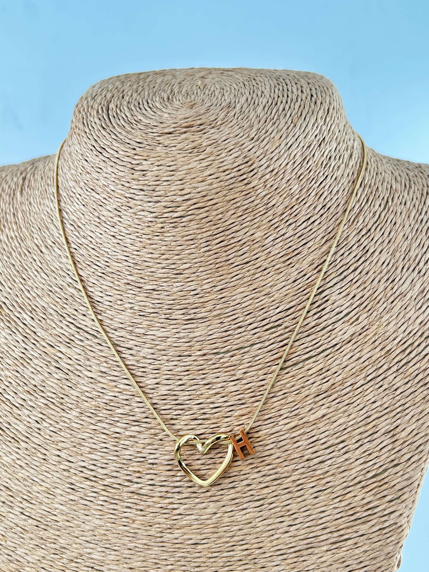 Çelik Gold Harf Kolye 45cm (H) // KOLYE-4521