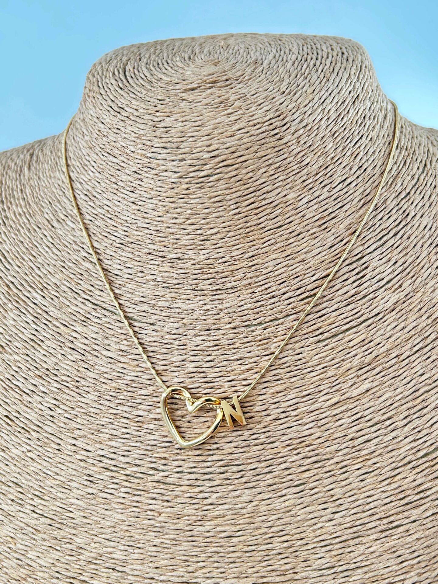 Çelik Gold Harf Kolye 45cm (N) // KOLYE-4524