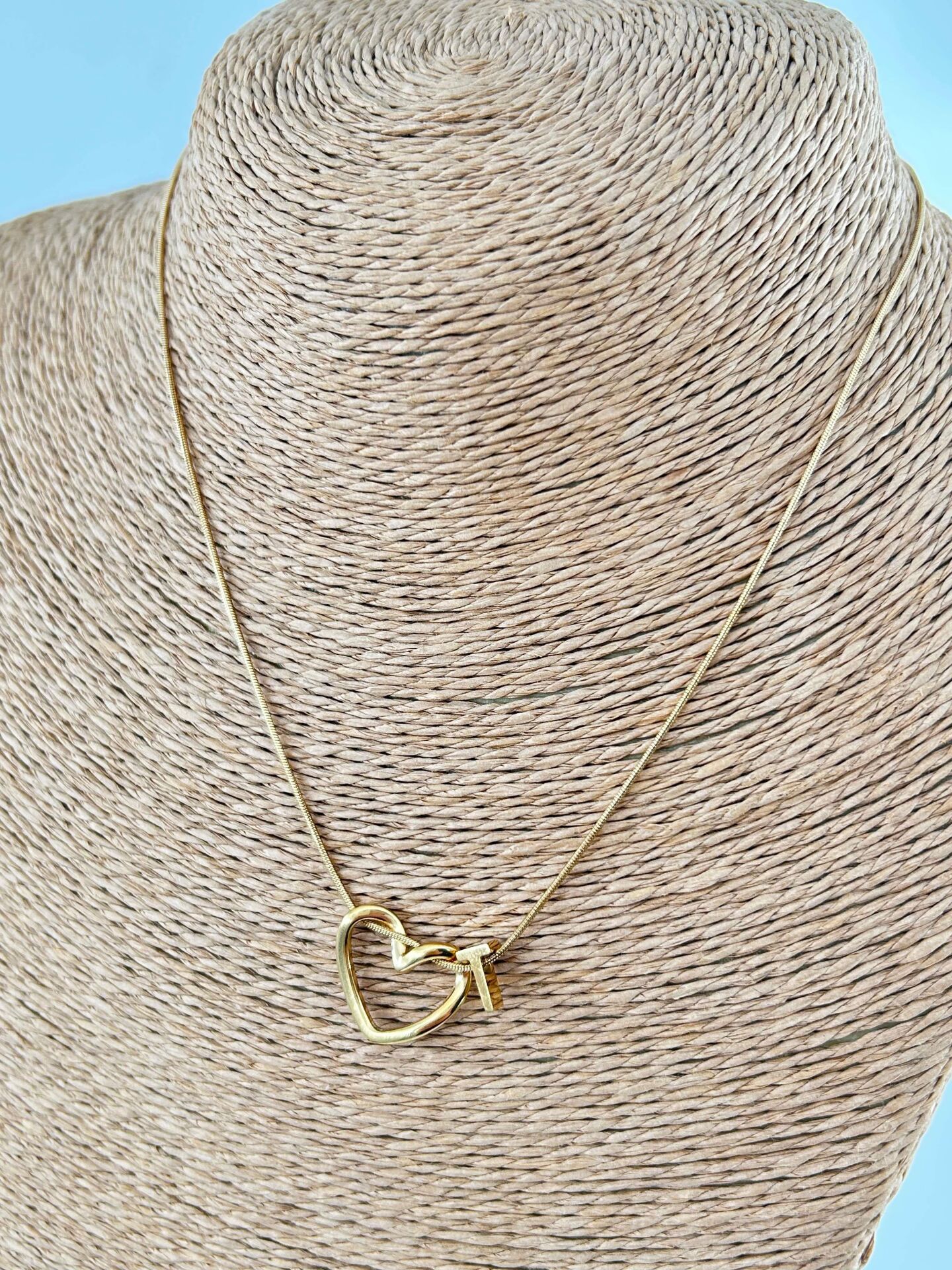 Çelik Gold Harf Kolye 45cm (T) // KOLYE-4528