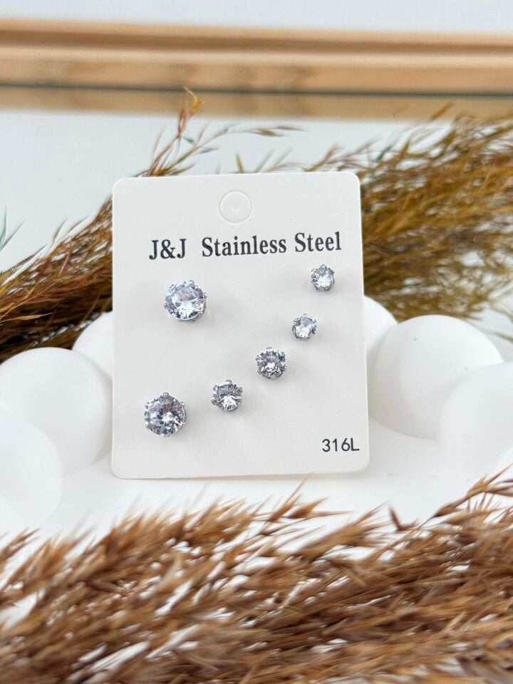 Steel Set Earring // EARRINGS-3285