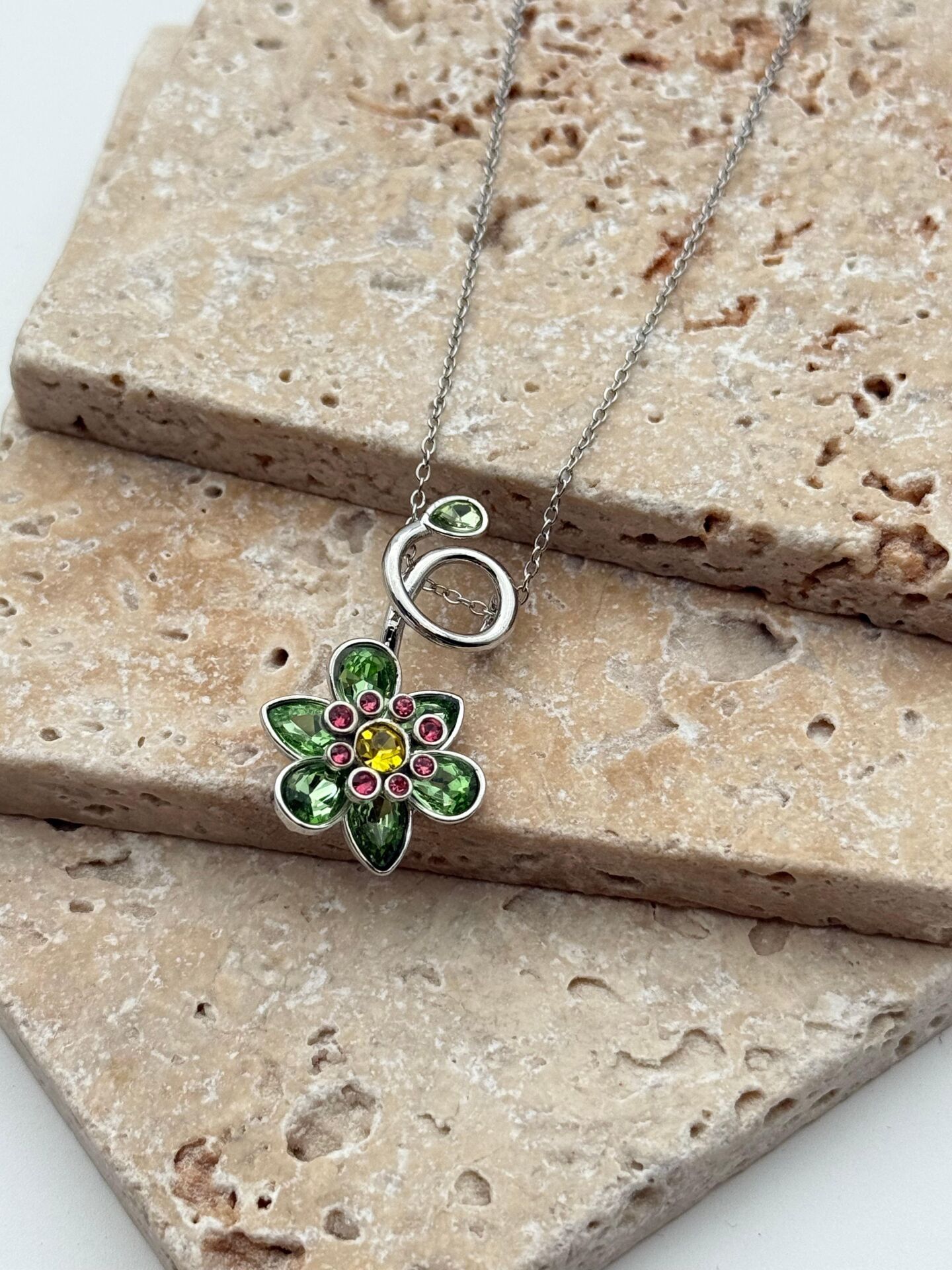 Steel Flower Necklace // NECKLACE-5635