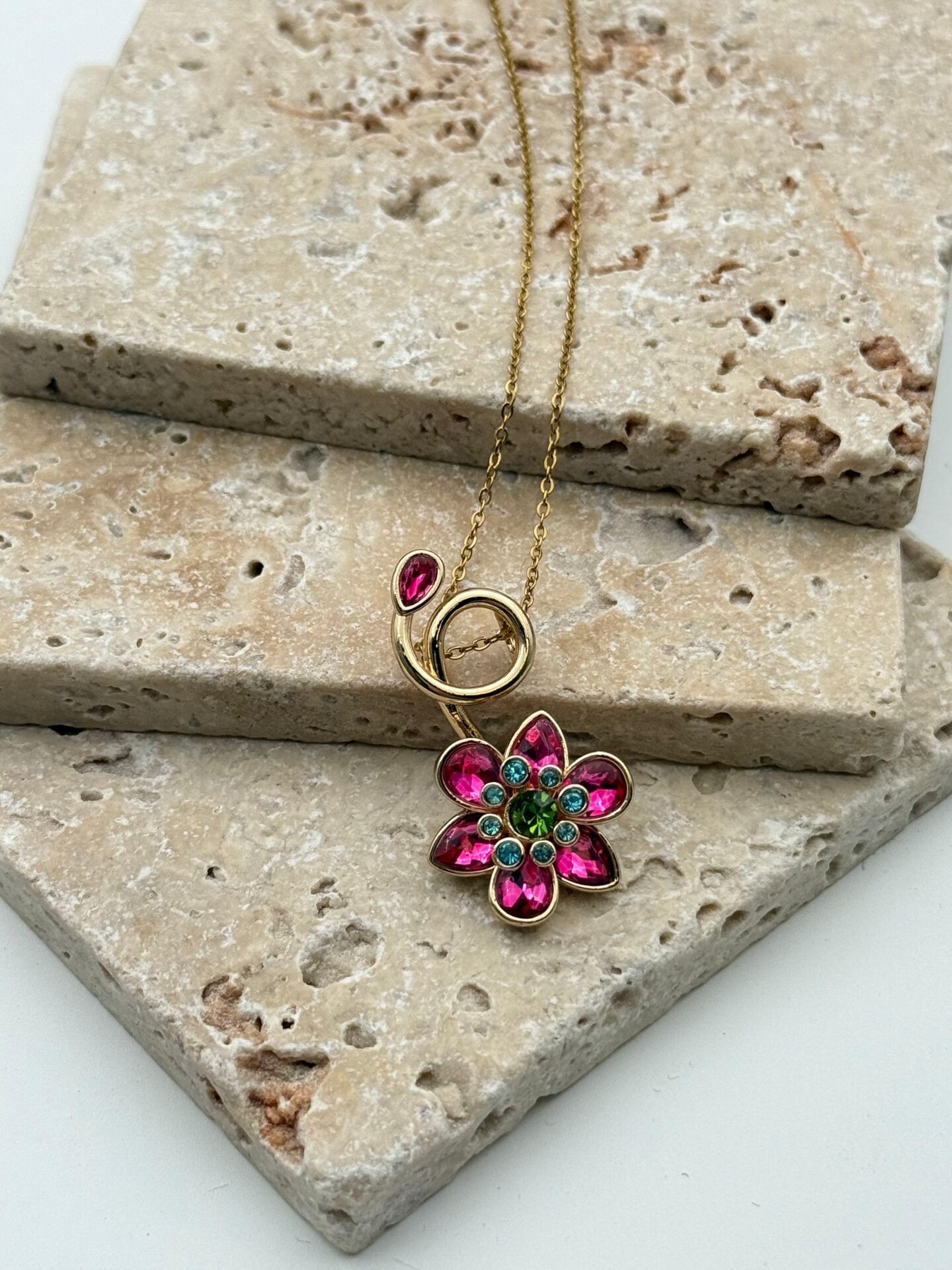 Steel Flower Necklace // NECKLACE-5638