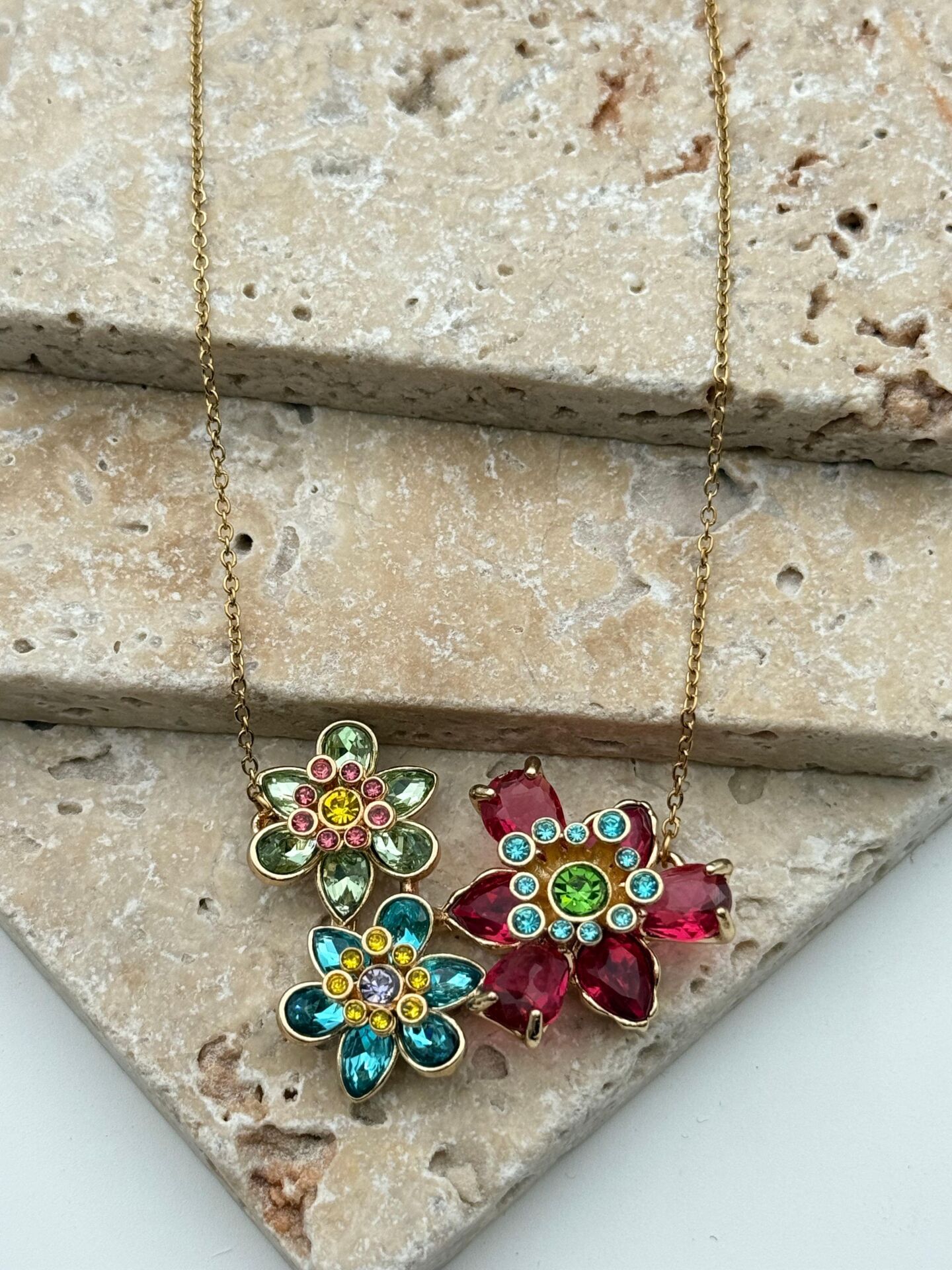 Steel Flower Necklace // NECKLACE-5640