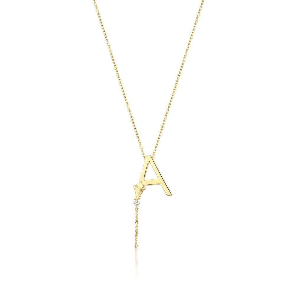 Steel Alya Letter Necklace // NECKLACE-5646
