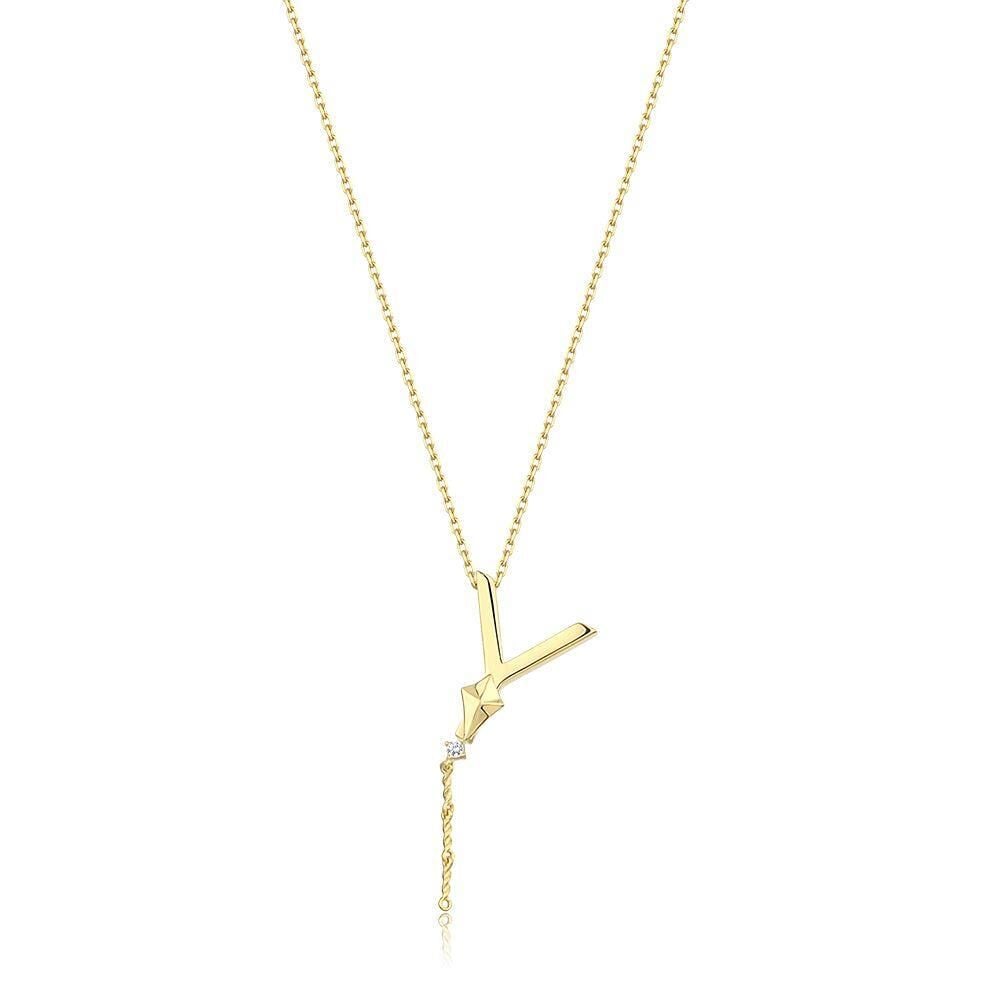 Steel Alya Letter Necklace // NECKLACE-5659