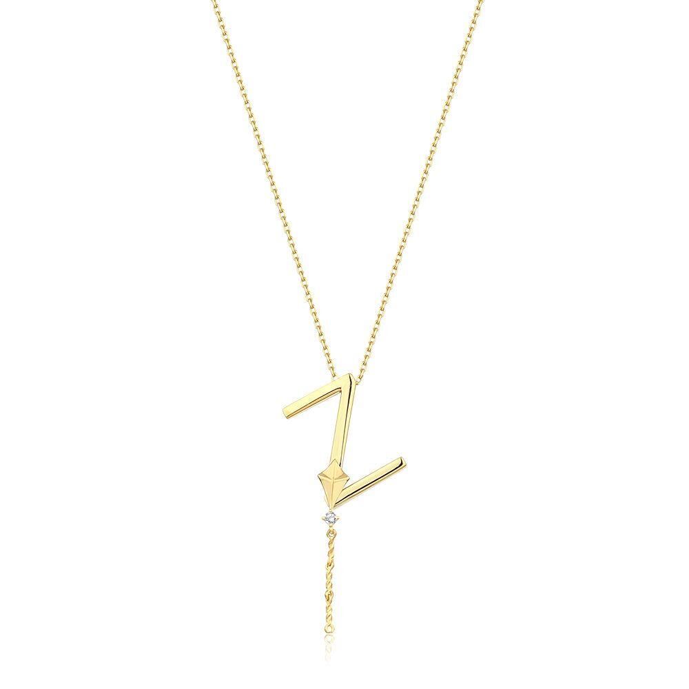Steel Alya Letter Necklace // NECKLACE-5660