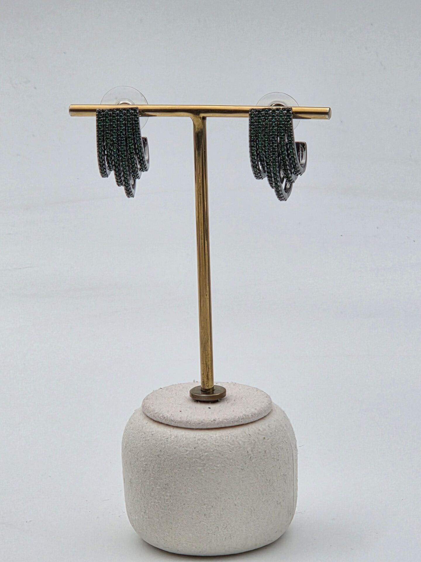 Zirkon Taşlı Rodyum Kaplama Küpe // ITHAL-3242