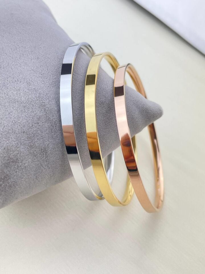 Steel 3 Color Thick Small Size Ajda Bracelet (sold in 3 pieces)