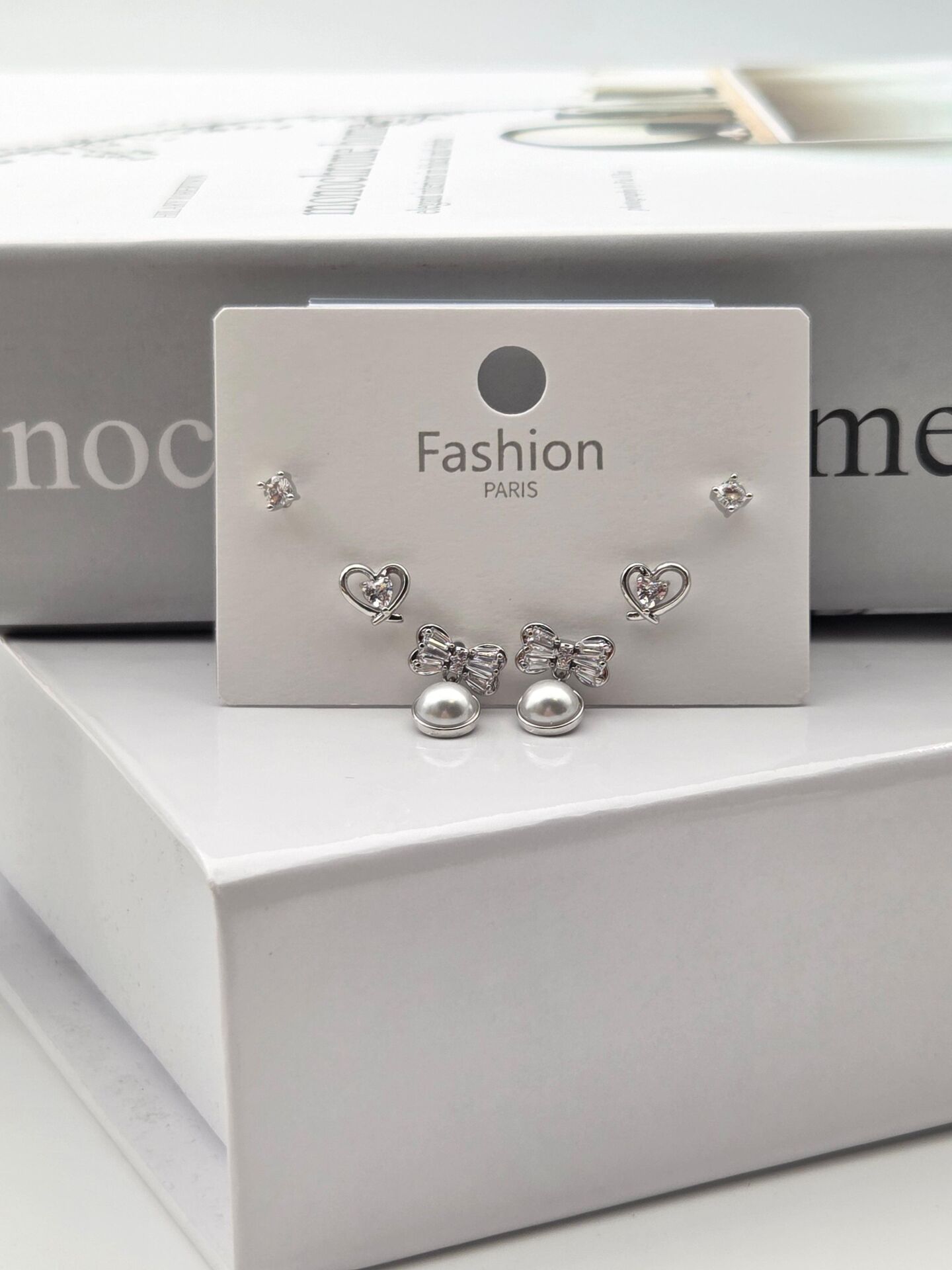 Zirkon Taşlı Gümüş İğne 6'lı Figür Küpe // ITHAL-3311