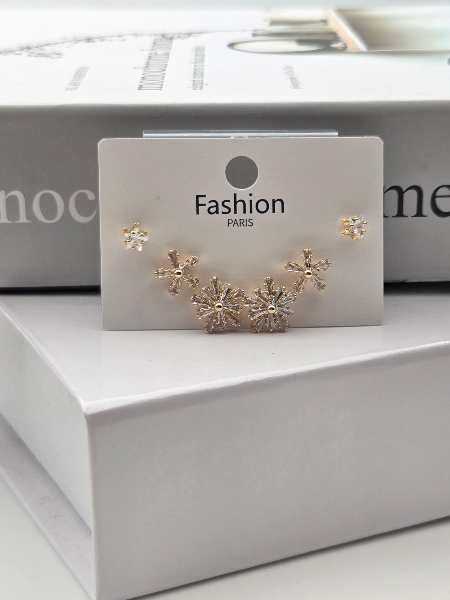 Zirkon Taşlı Gümüş İğne 6'lı Figür Küpe // ITHAL-3313