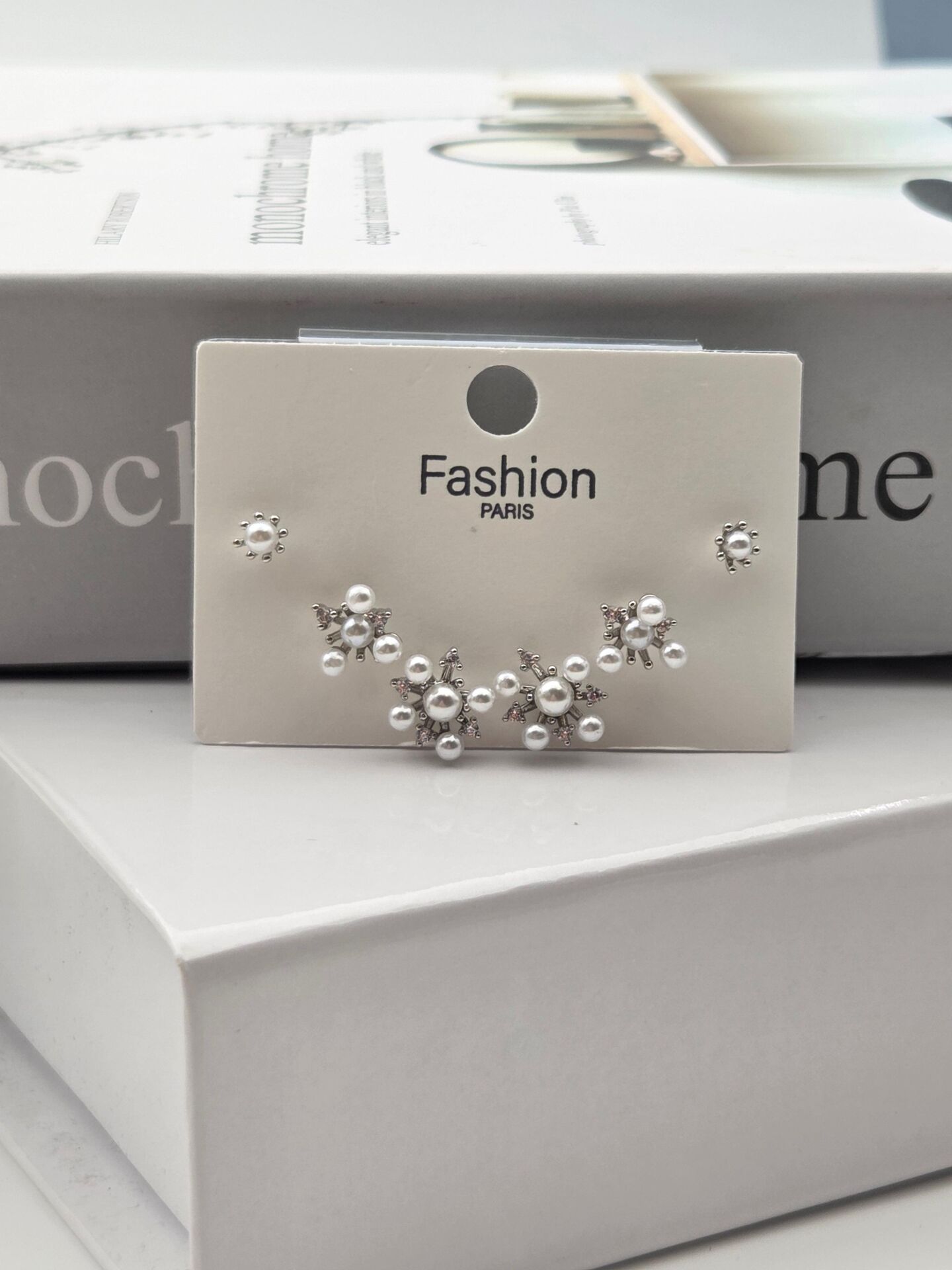 Zirkon Taşlı Gümüş İğne 6'lı Figür Küpe // ITHAL-3318