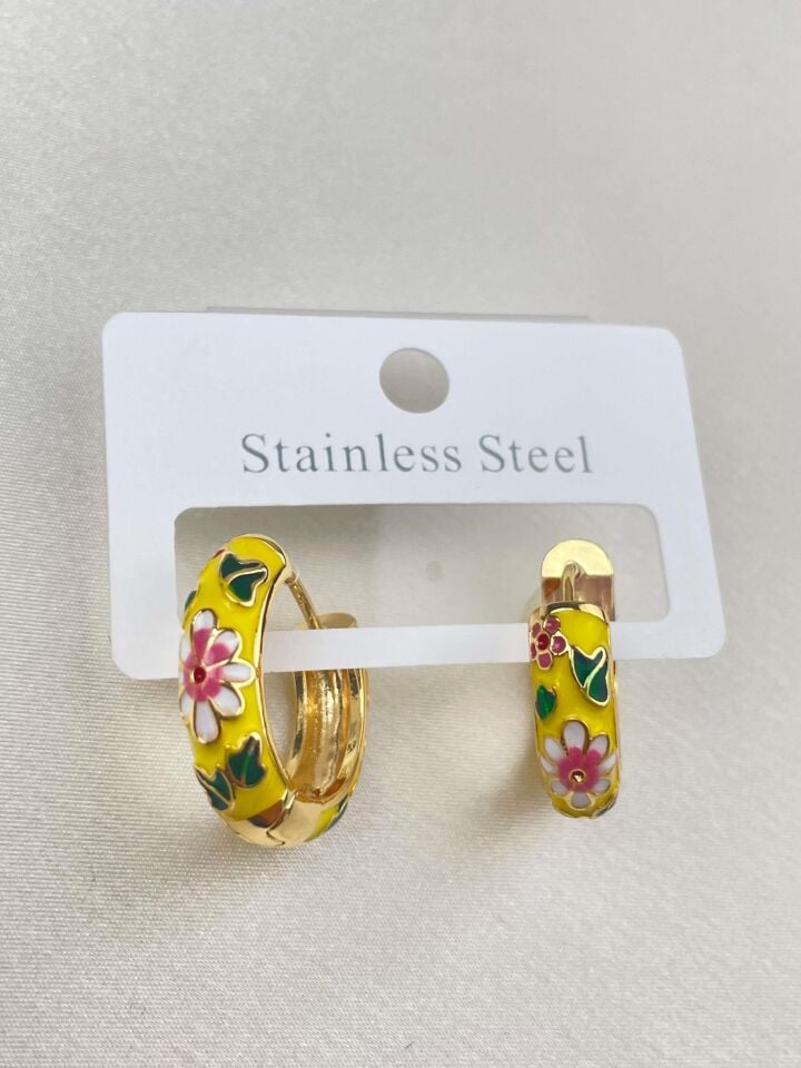 Steel Enamel Earring // EARRING-1329