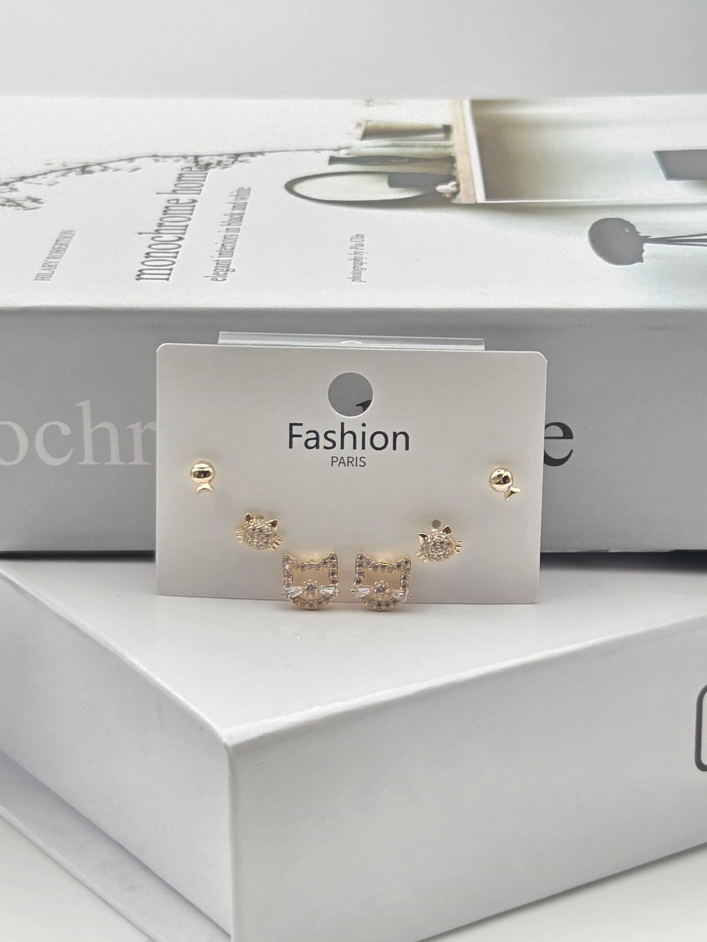 Zirkon Taşlı Gümüş İğne 6'lı Figür Küpe // ITHAL-3363