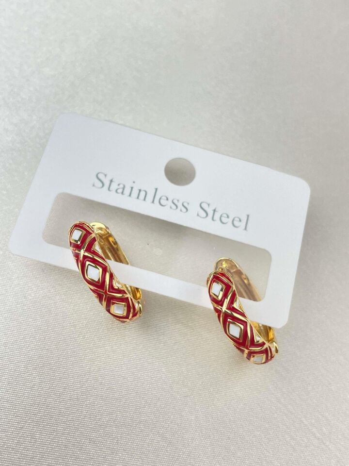 Steel Enamel Earring // EARRING-1336