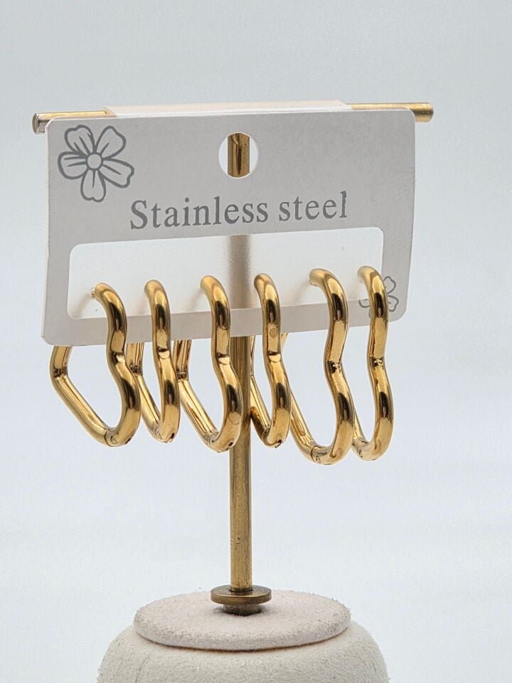 Çelik Set Küpe // KÜPE-3962