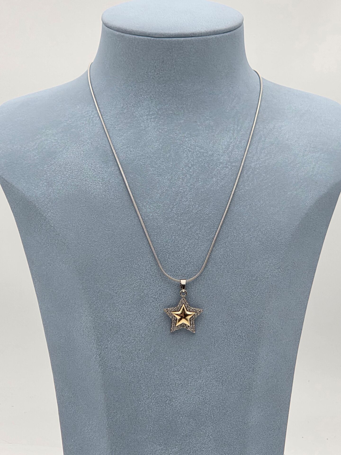 Doppelfarbige Halskette aus Stahl 45 cm // NECKLACE-5925