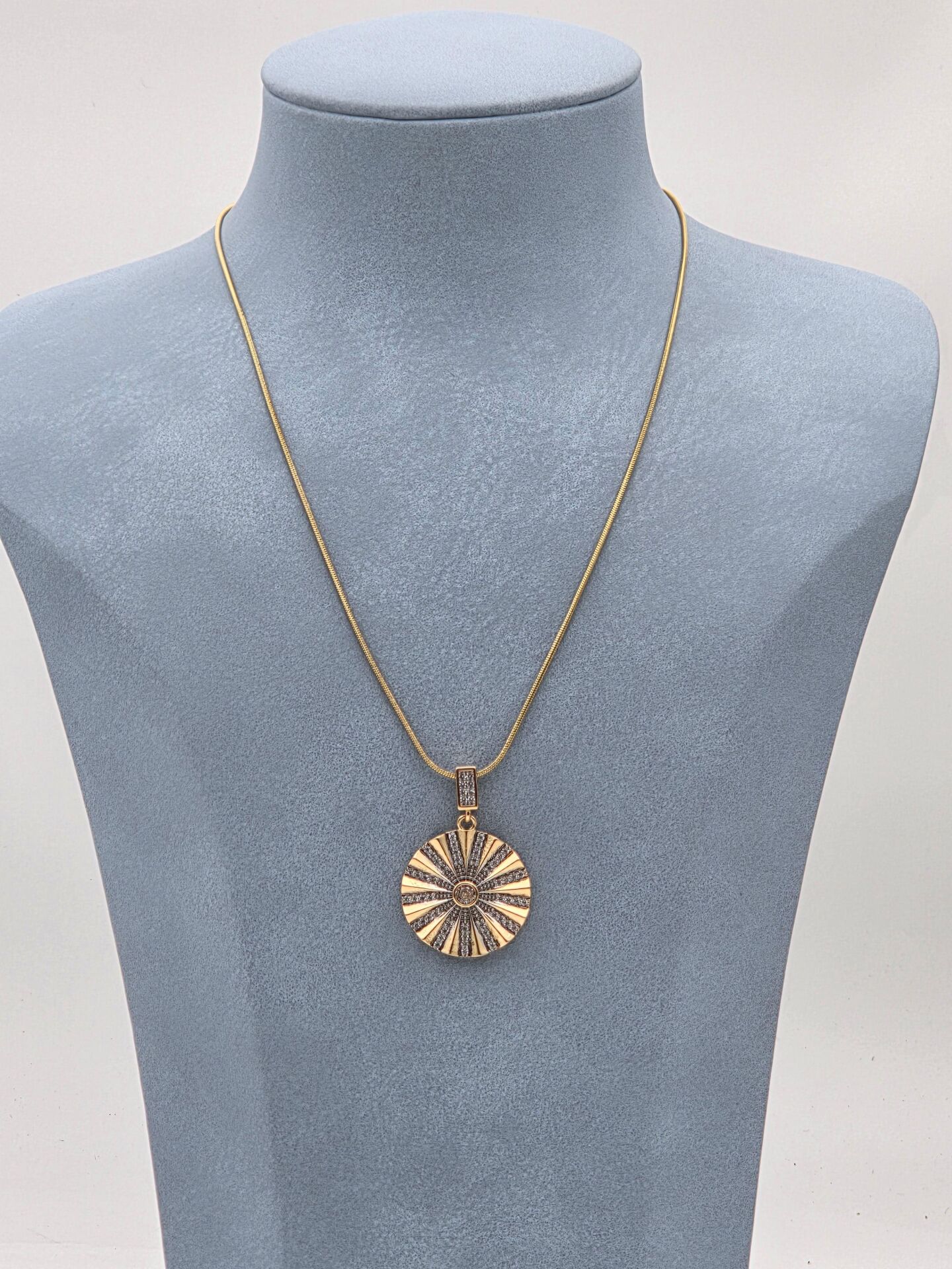 Doppelfarbige Halskette aus Stahl 45 cm // NECKLACE-5927