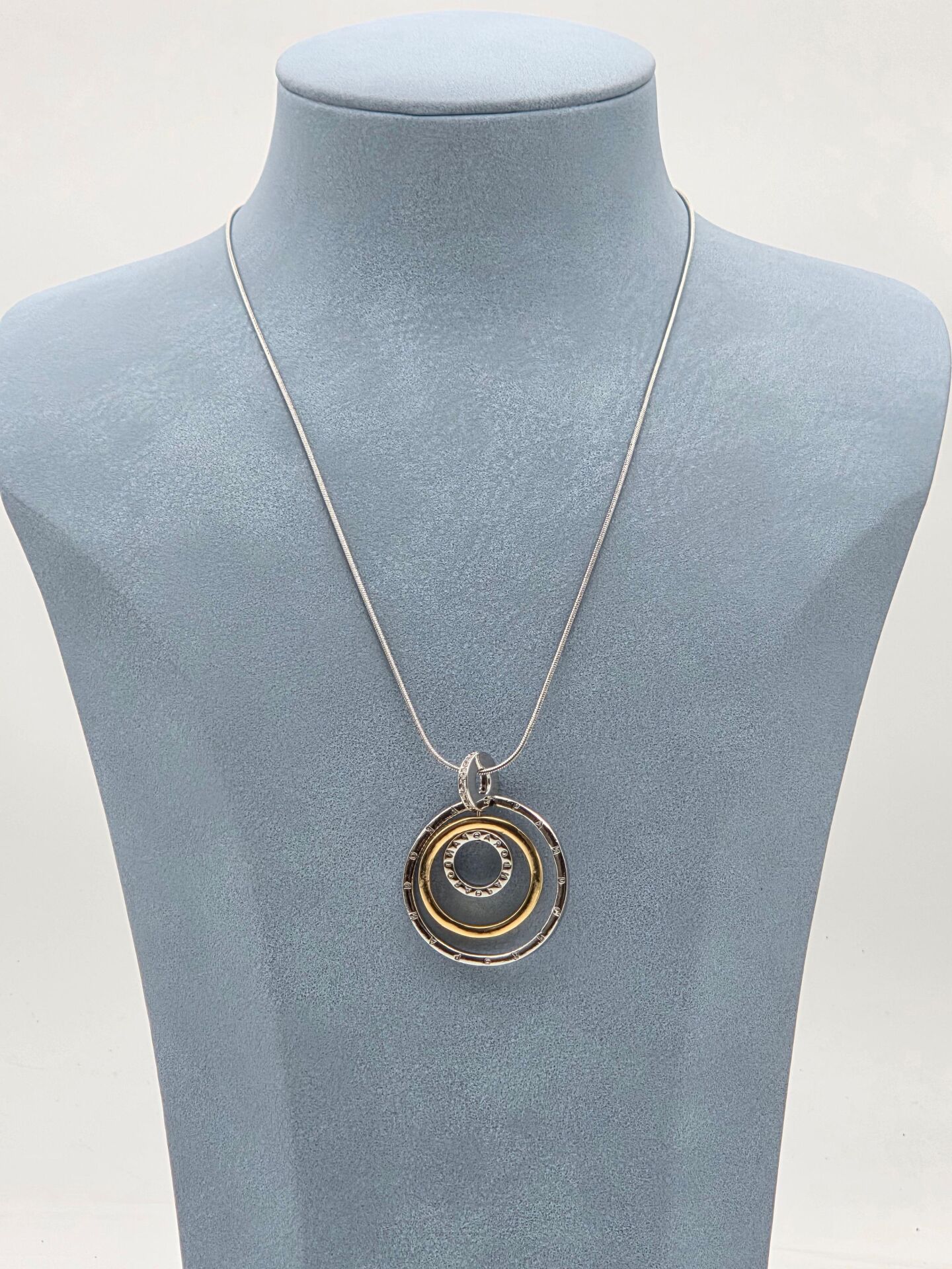 Doppelfarbige Halskette aus Stahl 45 cm // NECKLACE-5932