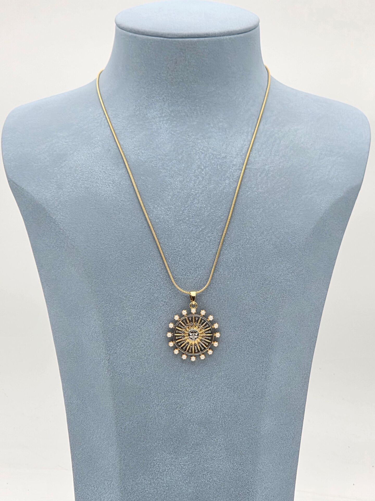 Doppelfarbige Halskette aus Stahl 45 cm // NECKLACE-5933