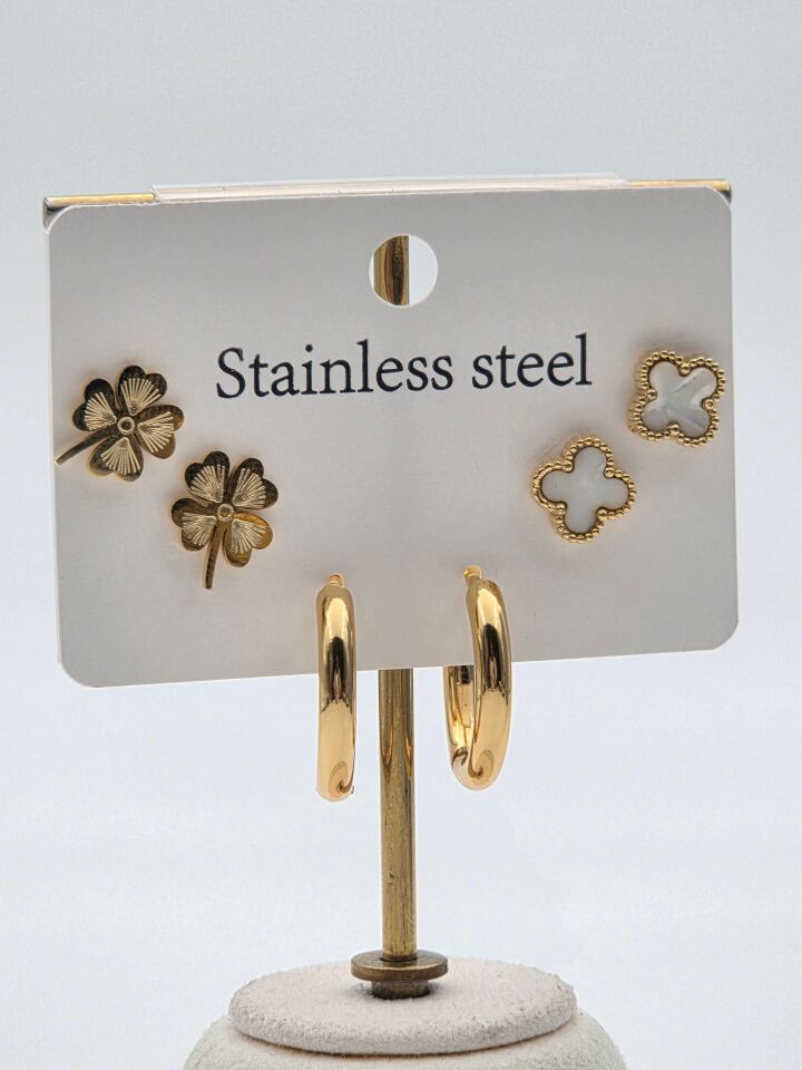 Çelik Set Küpe // KÜPE-3988