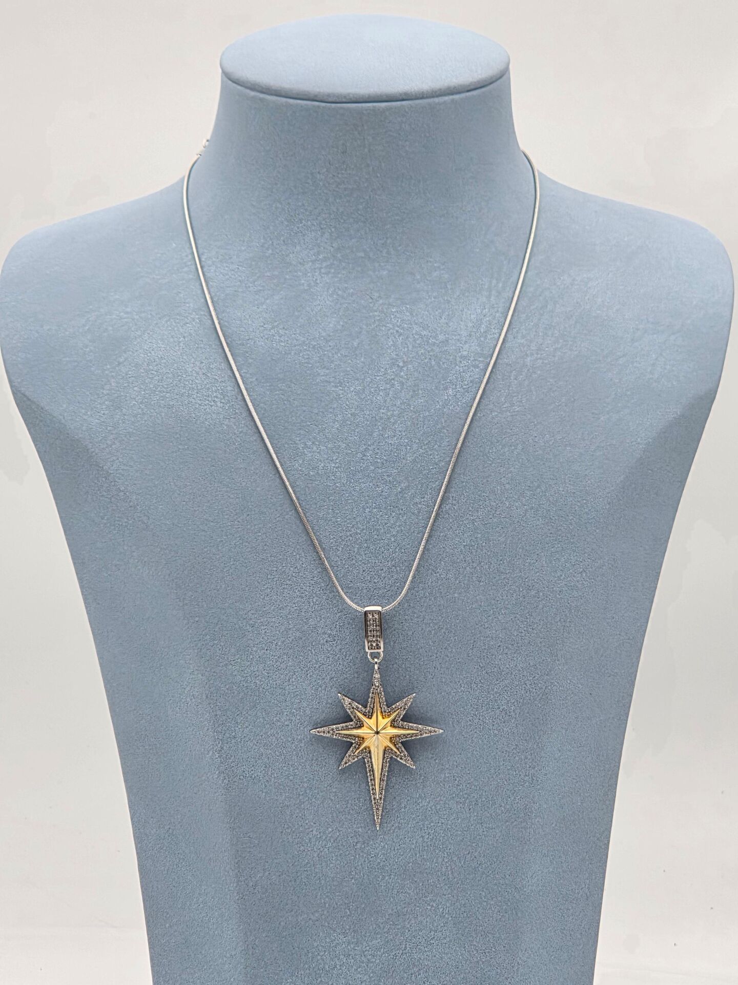 Doppelfarbige Halskette aus Stahl 45 cm // NECKLACE-5938