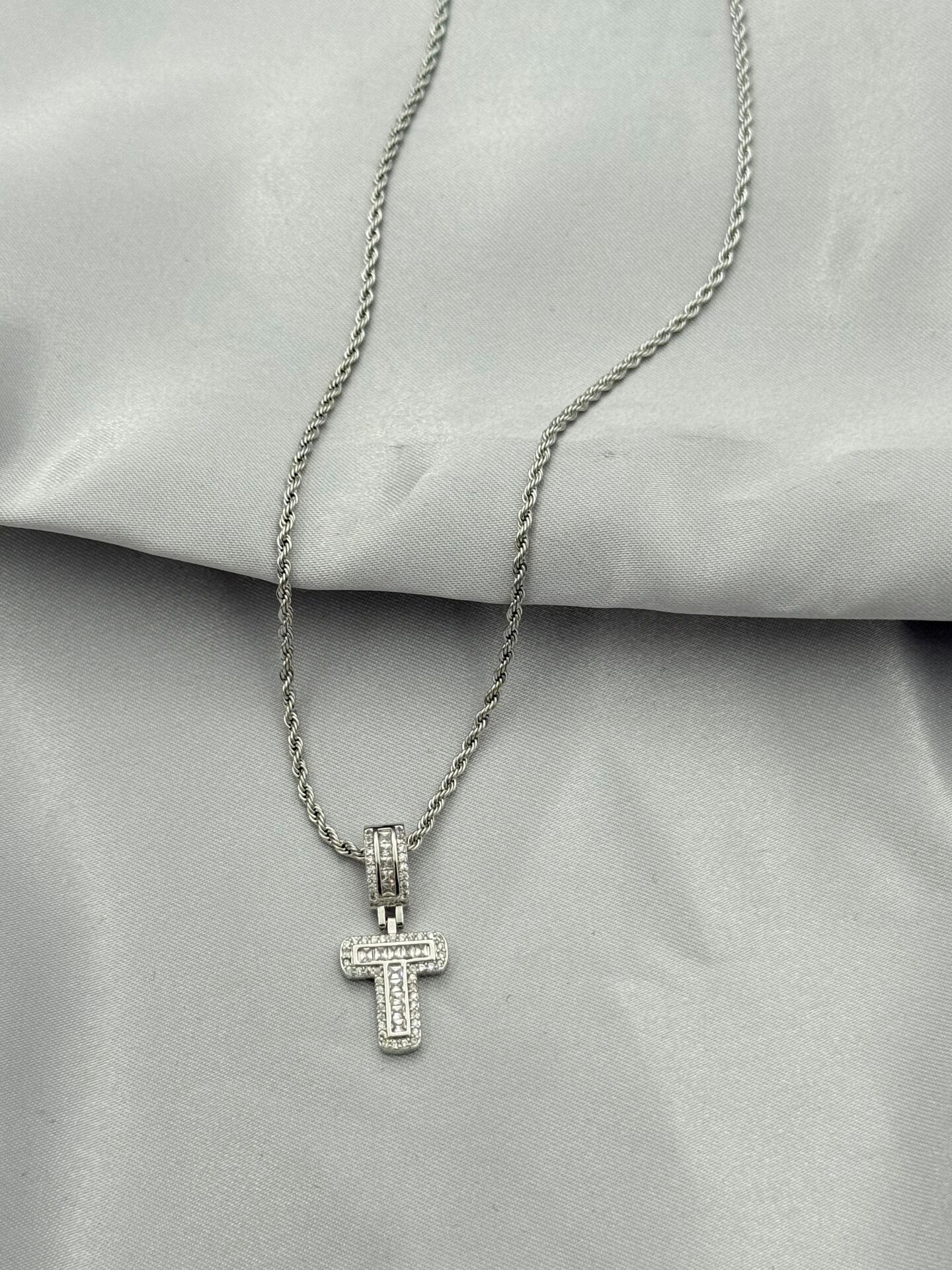Steel Letter Necklace 60cm // NECKLACE-5435