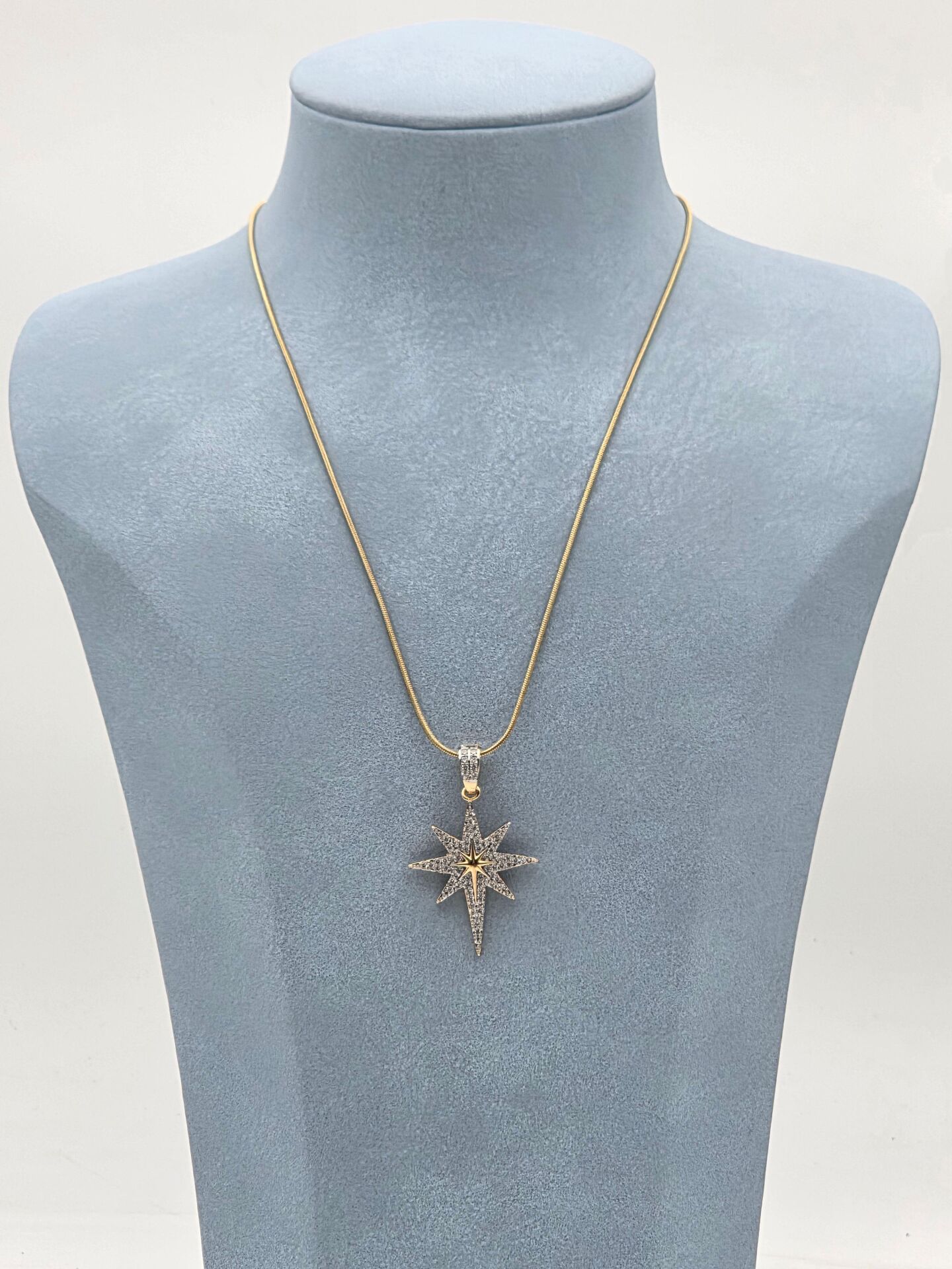 Doppelfarbige Halskette aus Stahl 45 cm // NECKLACE-5939