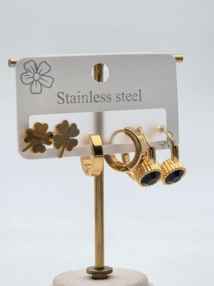 Çelik Set Küpe // KÜPE-3994