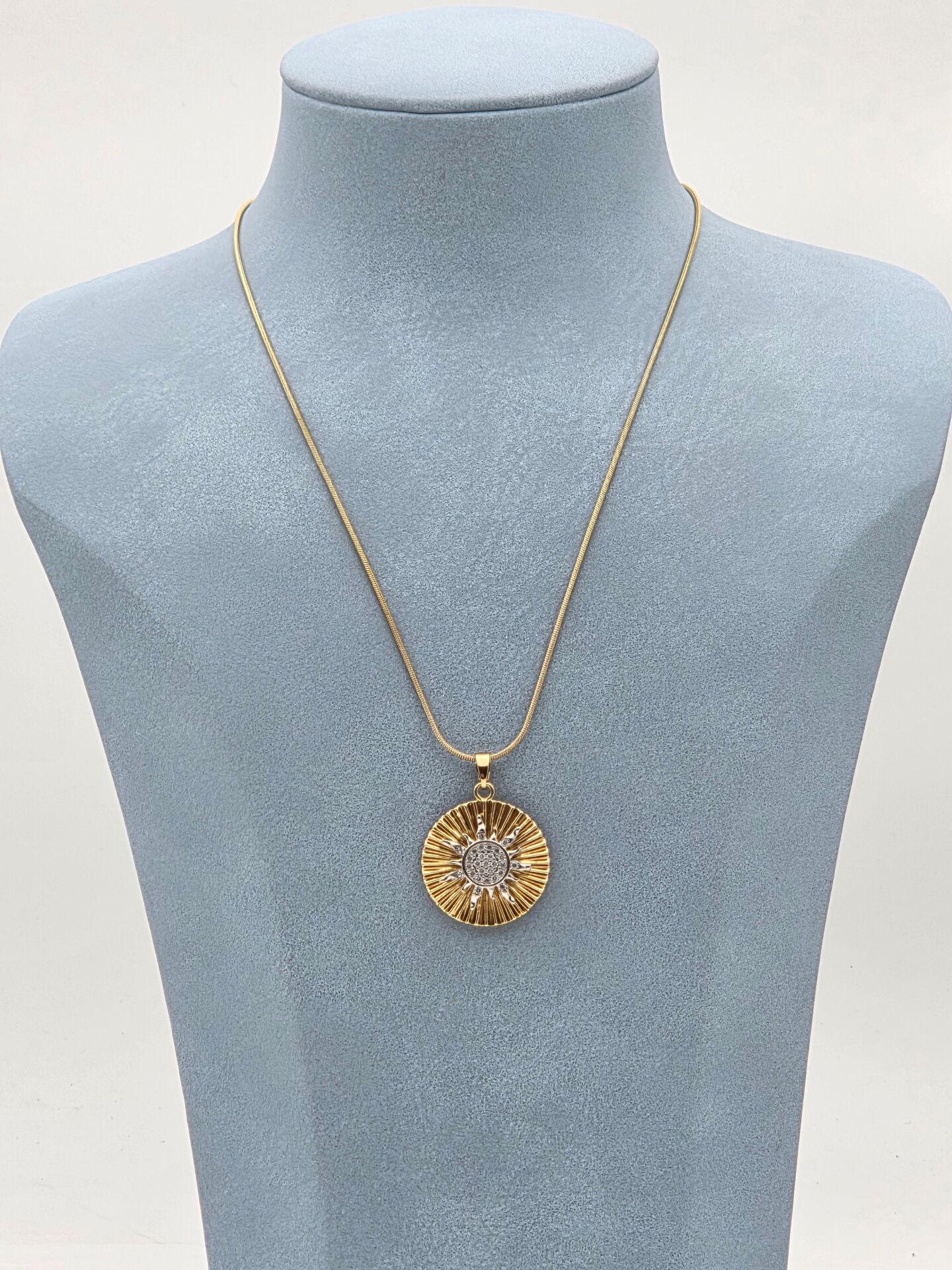 Doppelfarbige Halskette aus Stahl 45 cm // NECKLACE-5943