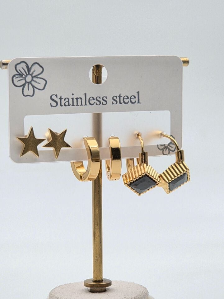 Çelik Set Küpe // KÜPE-3999