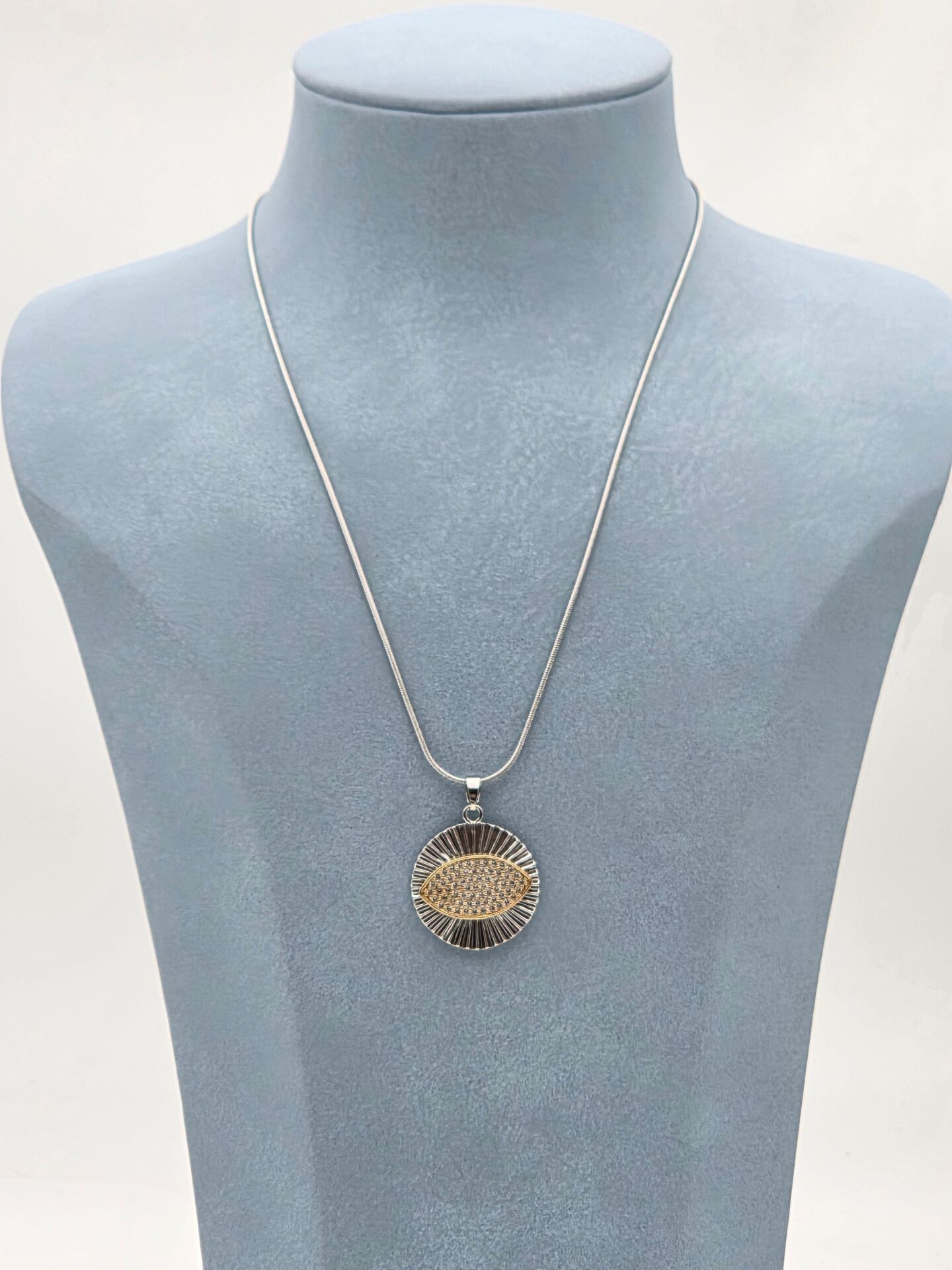 Stahl Doppelfarbige Halskette 45cm // NECKLACE-5946