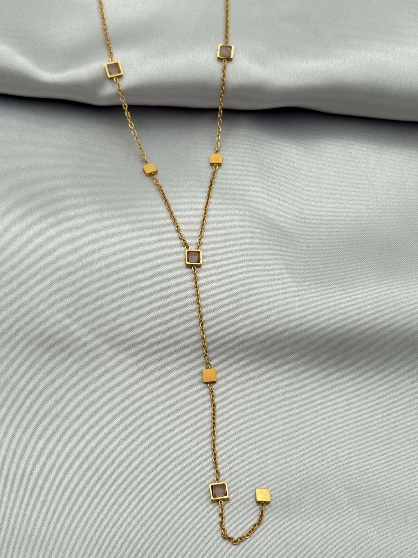 Steel Y Necklace 45cm // NECKLACE-4958