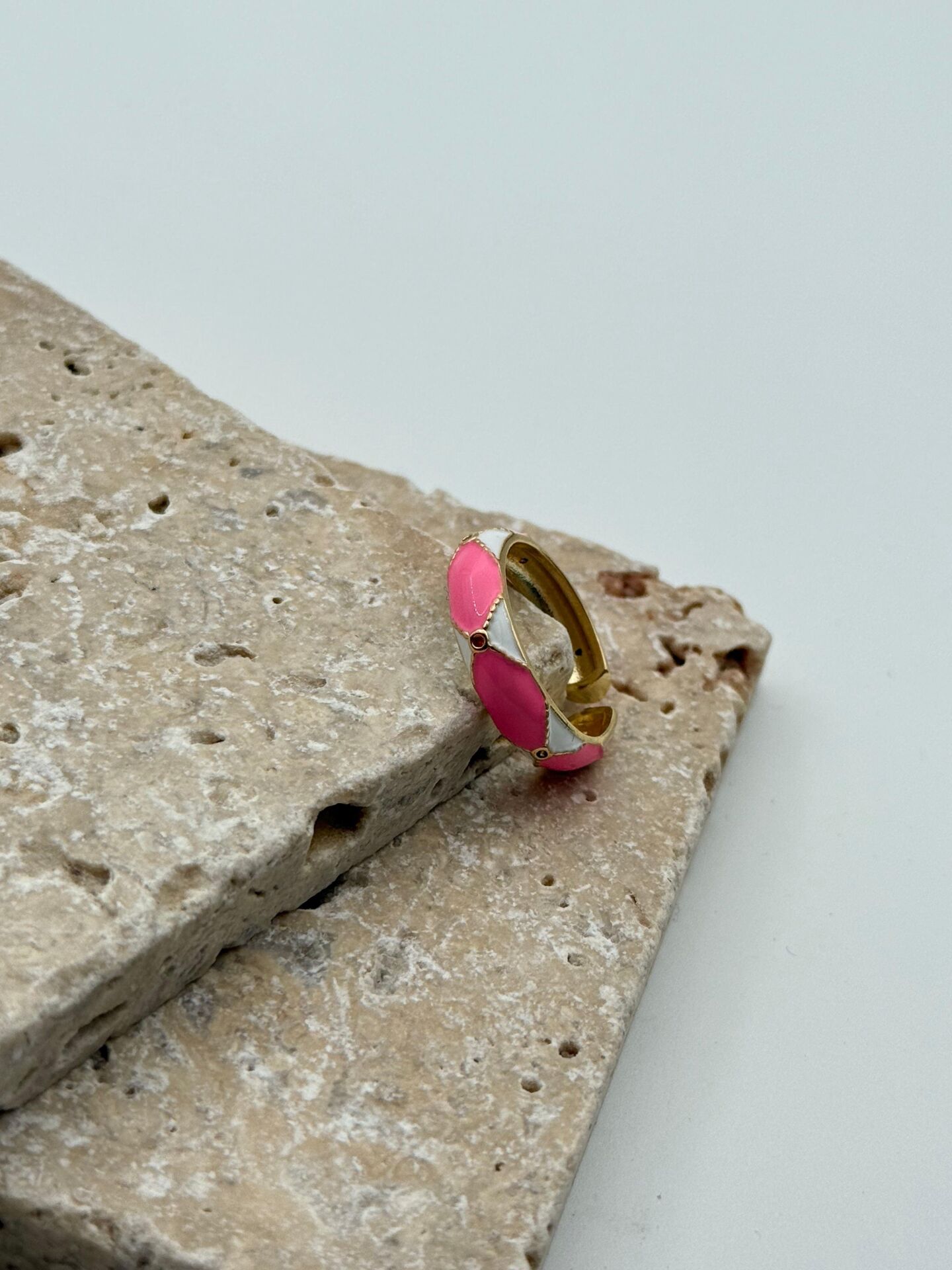 Steel Enamel Ring (Adjustable) // RING-1833