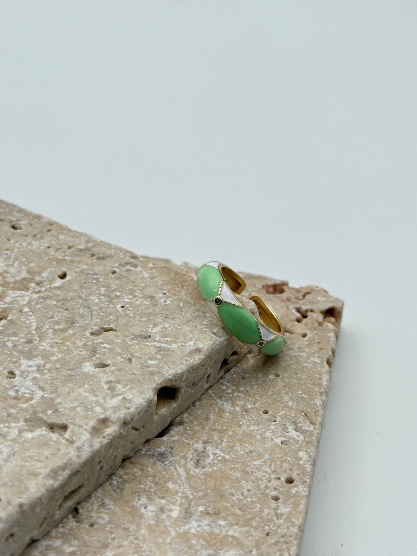 Steel Enamel Ring (Adjustable) // RING-1835