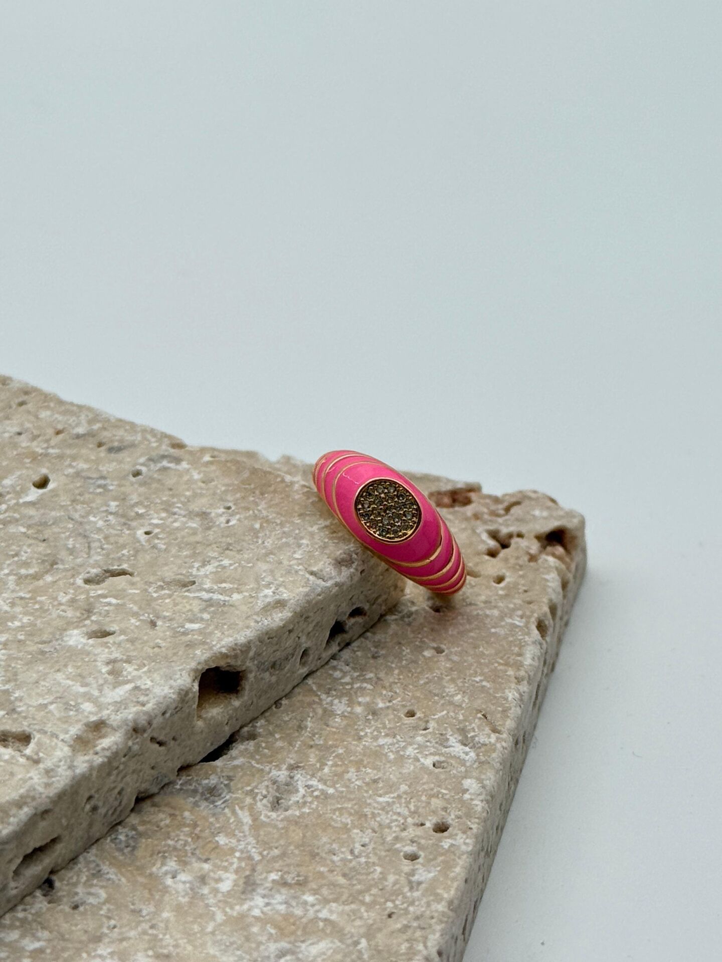 Steel Enamel Ring (Adjustable) // RING-1839