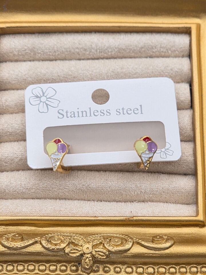 Cerrahi Çelik Çocuk Küpesi // KÜPE-4029