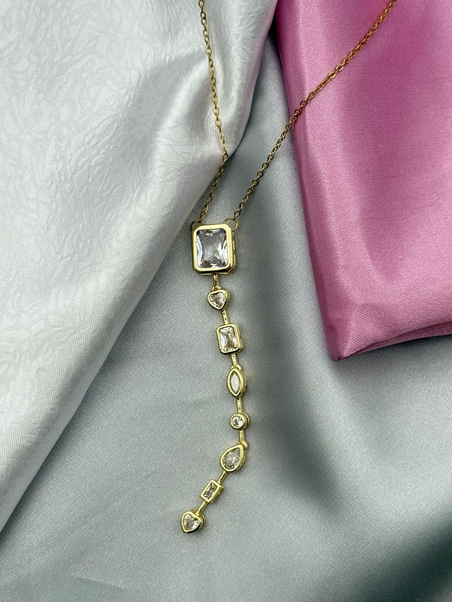 Steel Y Model Necklace // NECKLACE-5588
