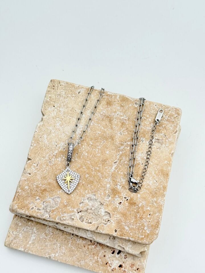 Steel Pole Star Necklace 60cm // NECKLACE-5683