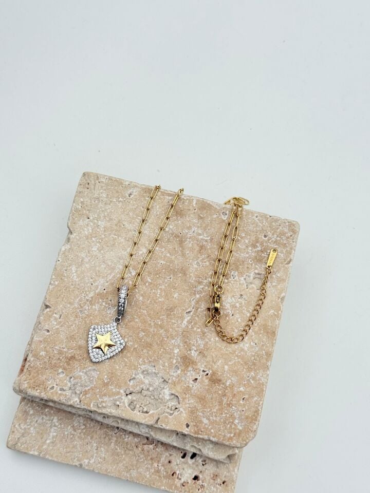 Steel Pole Star Necklace 60cm // NECKLACE-5684