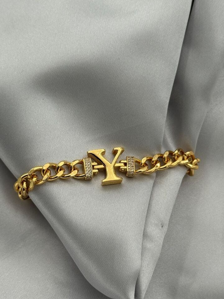 Steel Letter Bracelet // WRIST-5481