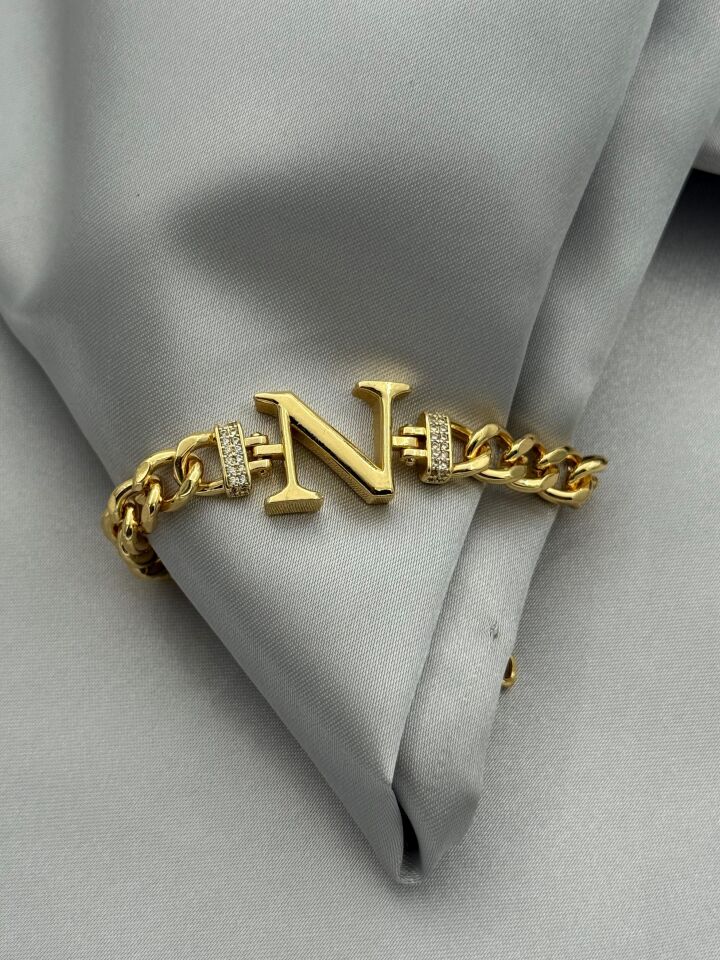 Steel Letter Bracelet // WRIST-5486