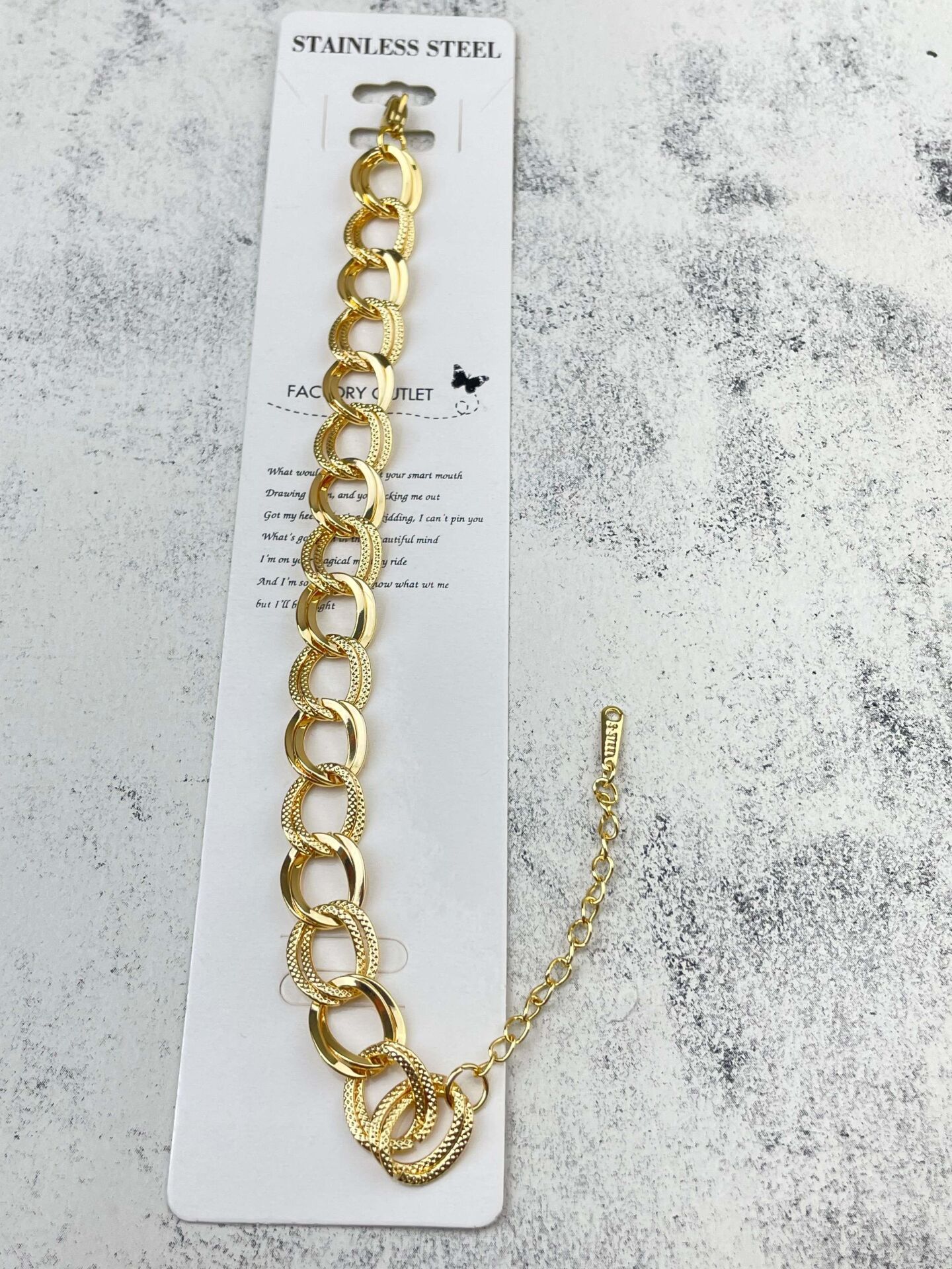 Steel 14K Milky Way Bracelet (thin // WRIST-1738