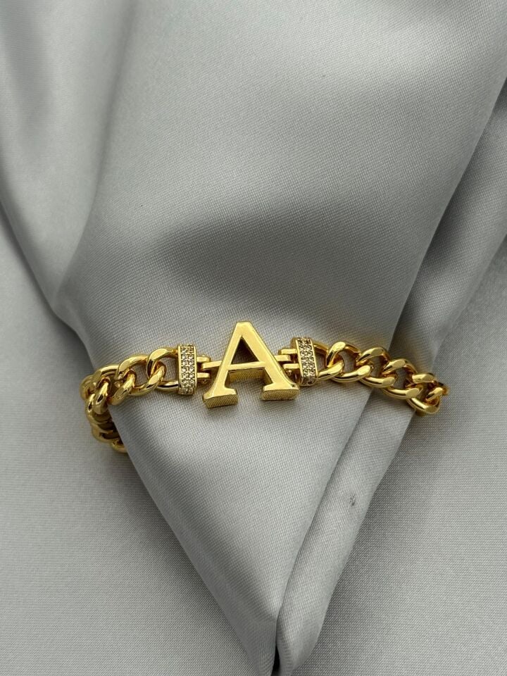 Steel Letter Bracelet // WRIST-5494