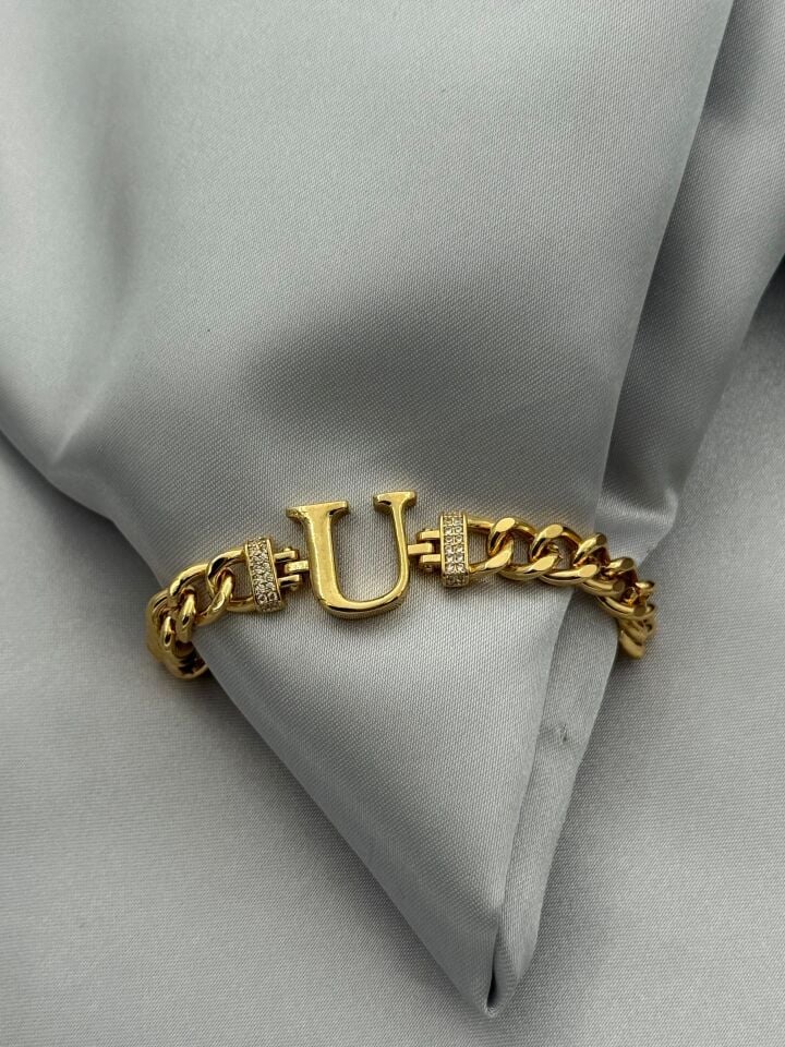 Steel Letter Bracelet // WRIST-5497