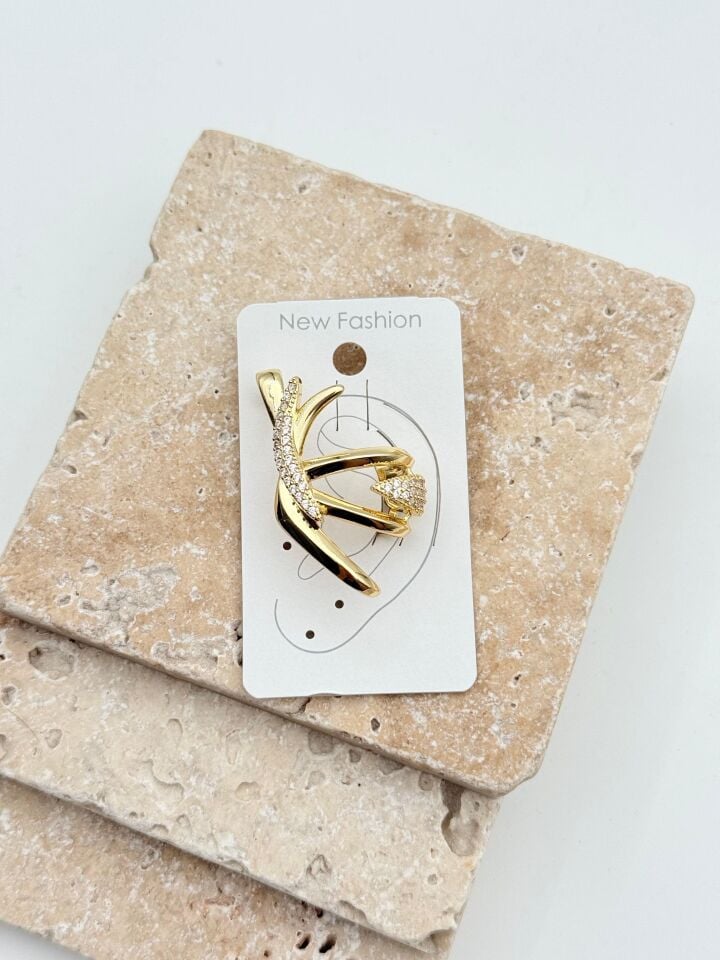 EARCUFF Beige Modell // EARRINGS-3884