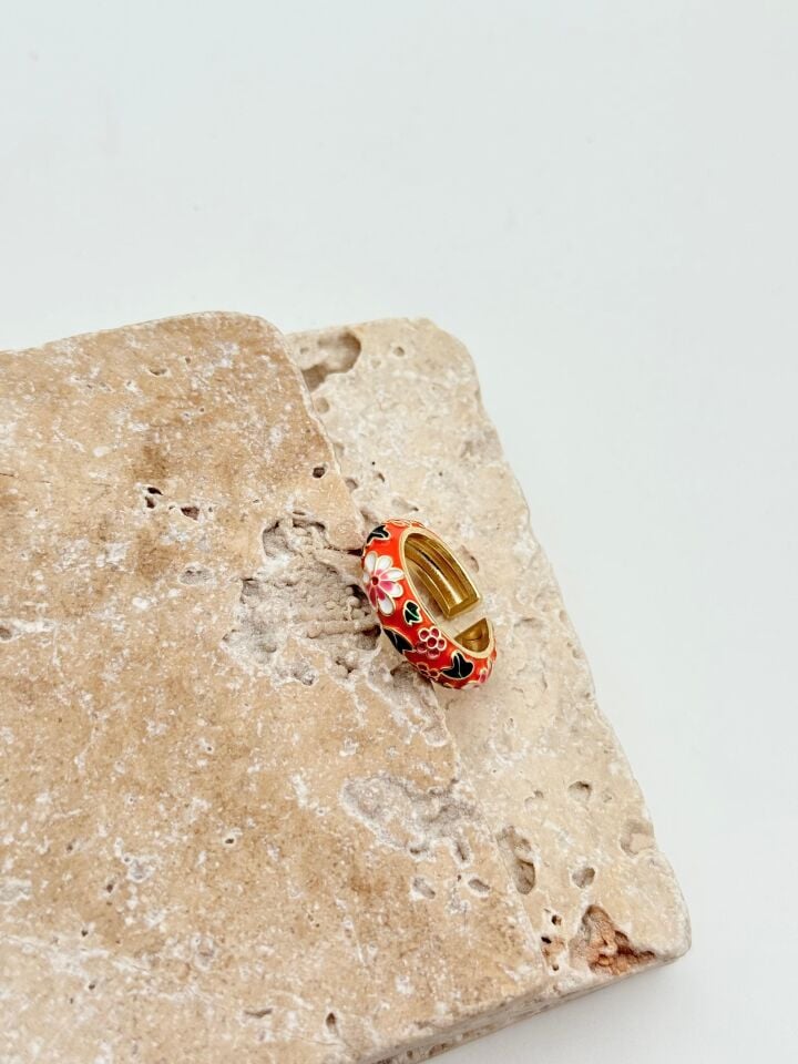 Steel Enamel Ring // RING-1903